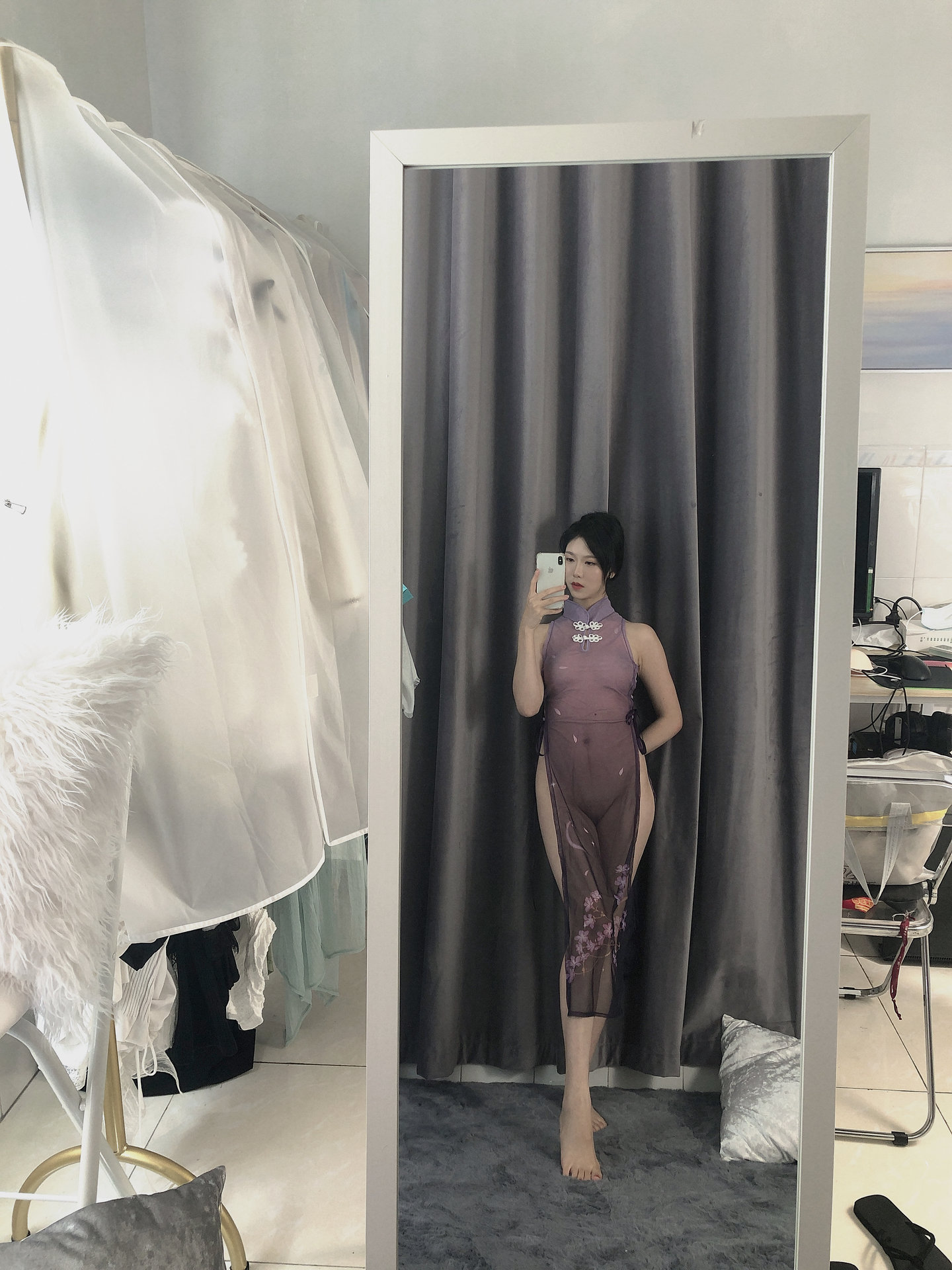 抖娘-利世 NO.124 紫旗袍