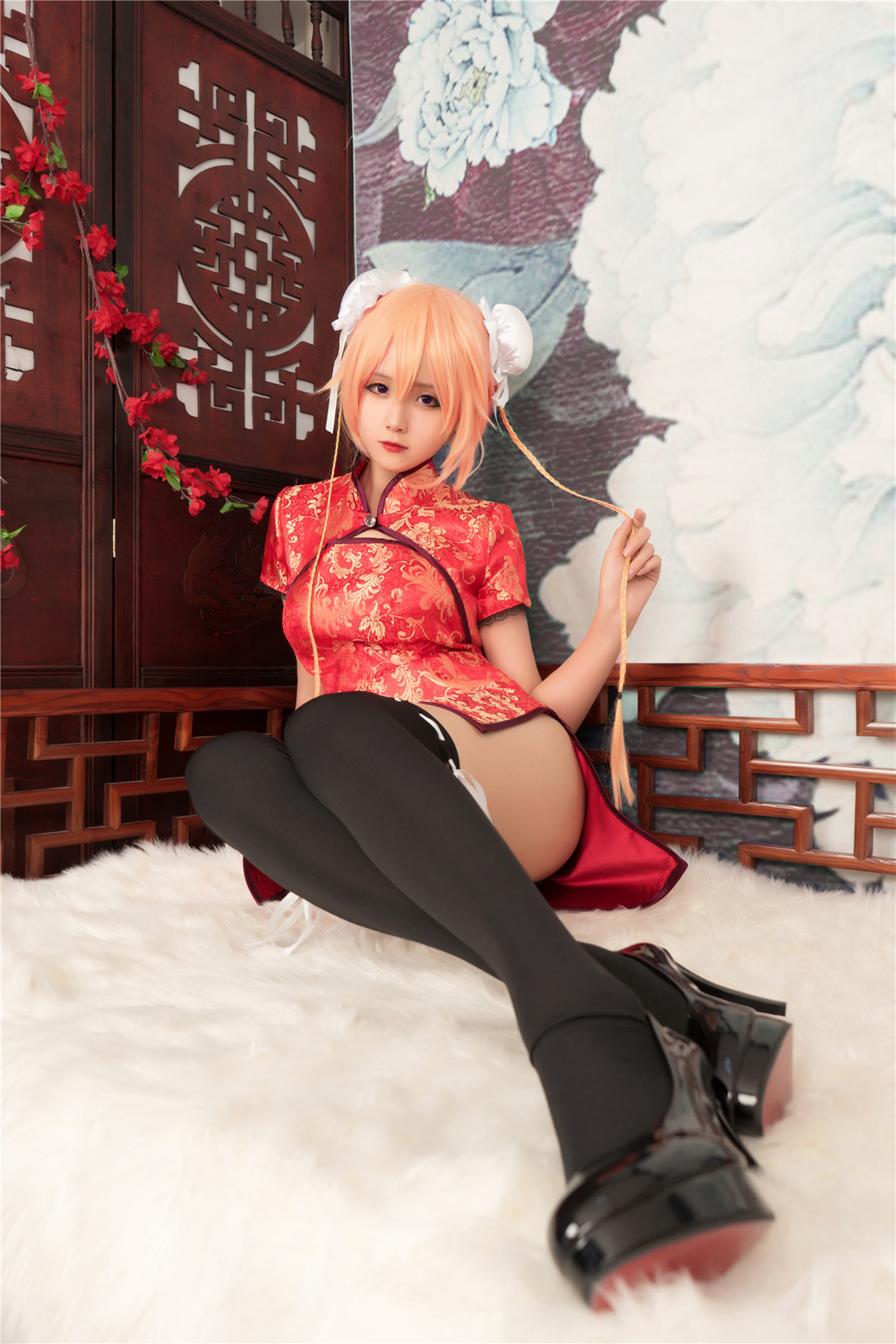 风之领域 NO.180 旗袍下的黑丝