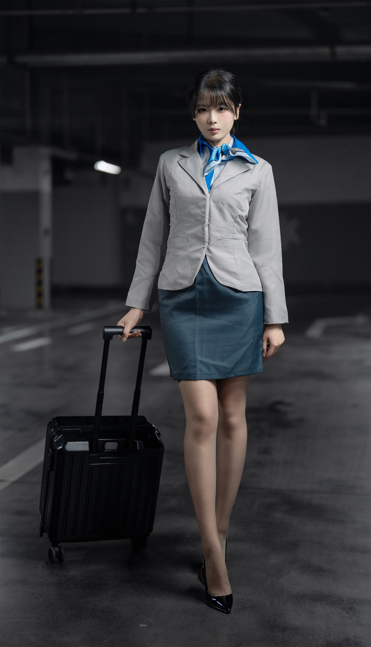 轩萧学姐 NO.088 生日作 空姐黑丝+灰丝[140P-2V]